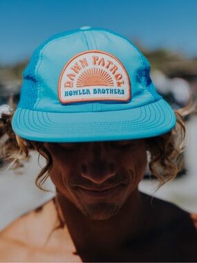Howler Brothers Dawn Patrol Tech Strapback Patch Cap in Cobalt